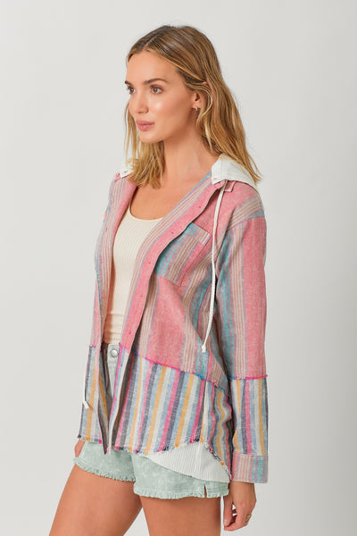 Jacket, Button Up Stripe