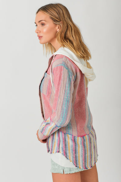 Jacket, Button Up Stripe