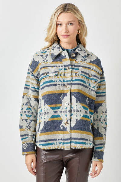 Jacket, Gray Aztec Mix