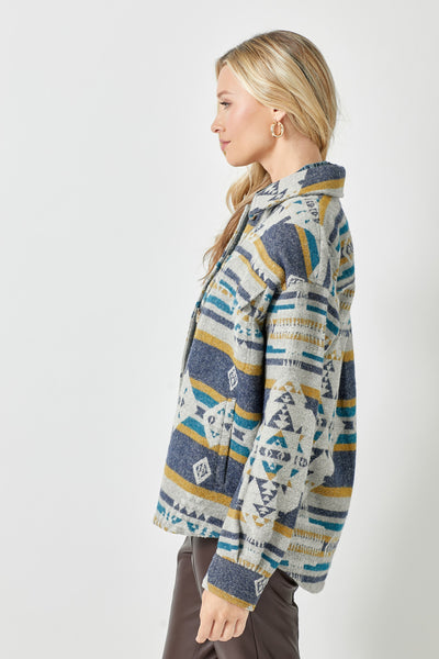 Jacket, Gray Aztec Mix