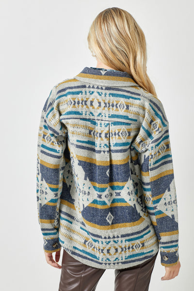 Jacket, Gray Aztec Mix