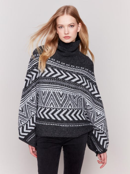 Poncho, Geometic Cowl Neck