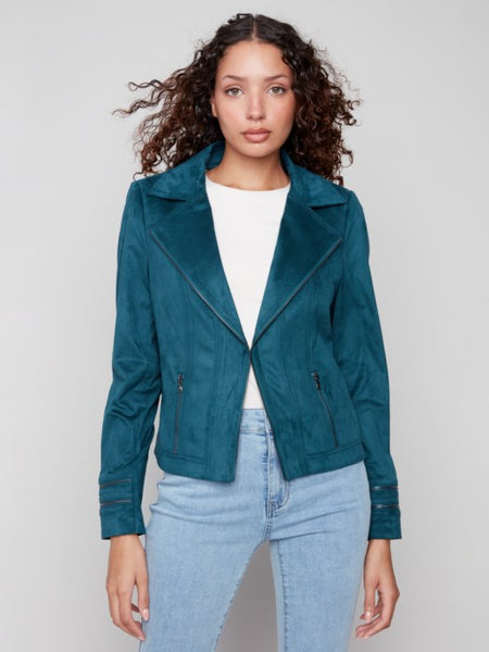 Jacket, Faux Suede Evergreen