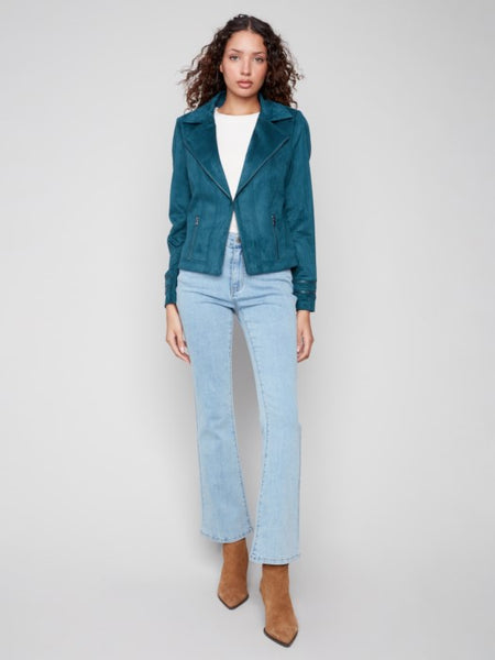 Jacket, Faux Suede Evergreen