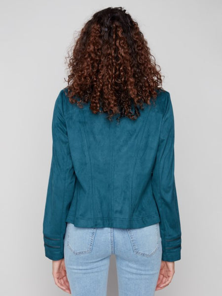 Jacket, Faux Suede Evergreen