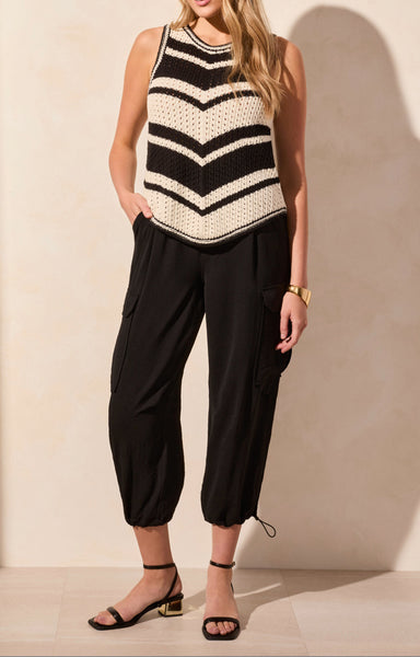 Top, Racer Bk Black/Cream