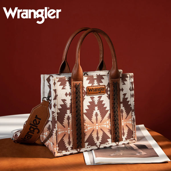 Wrangler SW Print Small Canvas Tote - Coffee