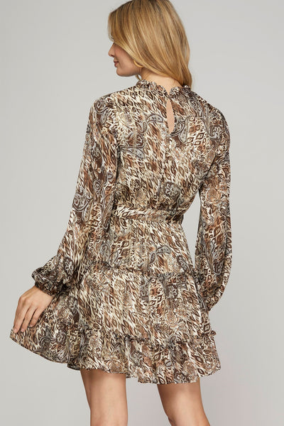Dress, Metallic Animal Print