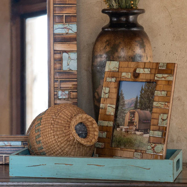 Home, Turquoise Inlay Frame