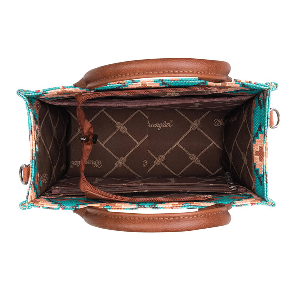 Wrangler SW Print Small Canvas Tote - Turquoise