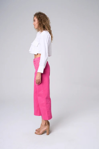 Pant, Crop Wide Leg Hot Pink