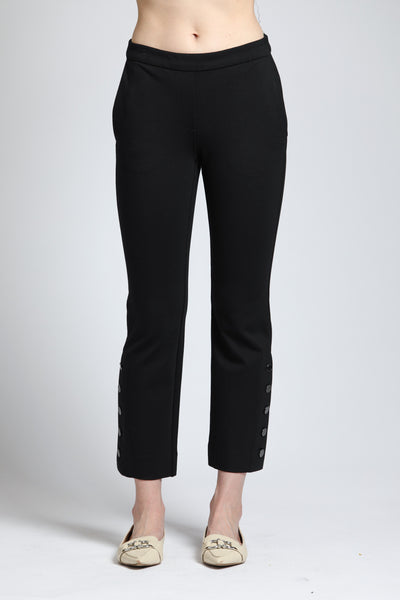 Pant, Black Pullon Crop