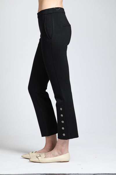 Pant, Black Pullon Crop