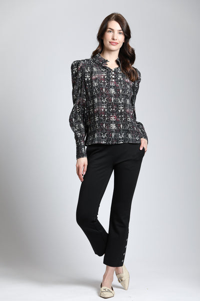 Pant, Black Pullon Crop