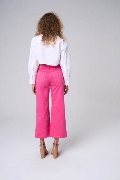 Pant, Crop Wide Leg Hot Pink