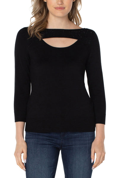 Sweater, Black Sparkle Cutout