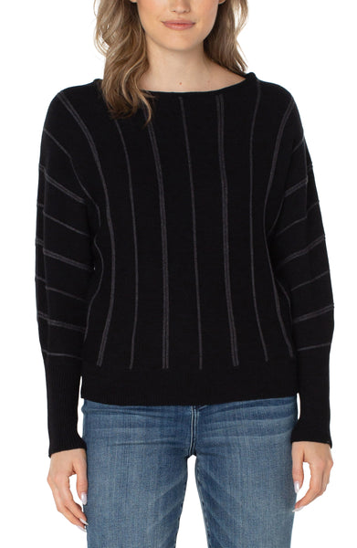 Sweater, Black Charcoal Stripe