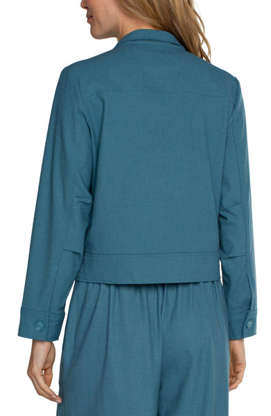 Jacket, Utility Crop - Ocean Blue