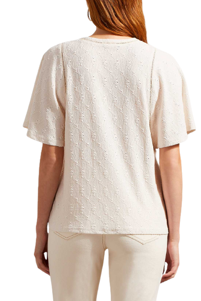 Top, Eggshell Flutter Sleeve
