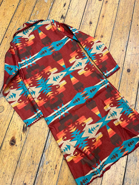 Red Long Aztec Coat