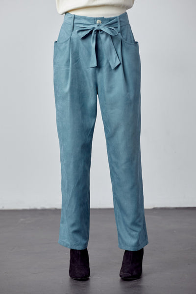 Soft Corduroy Belted Pants