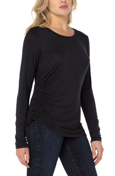 Top, L/S Crew Neck w/Shirring