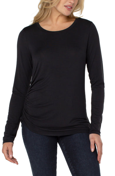 Top, L/S Crew Neck w/Shirring