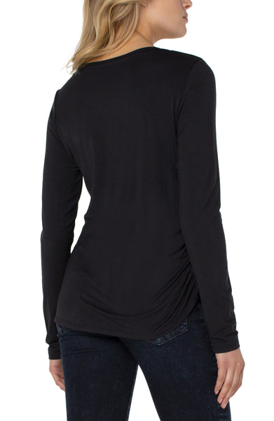 Top, L/S Crew Neck w/Shirring