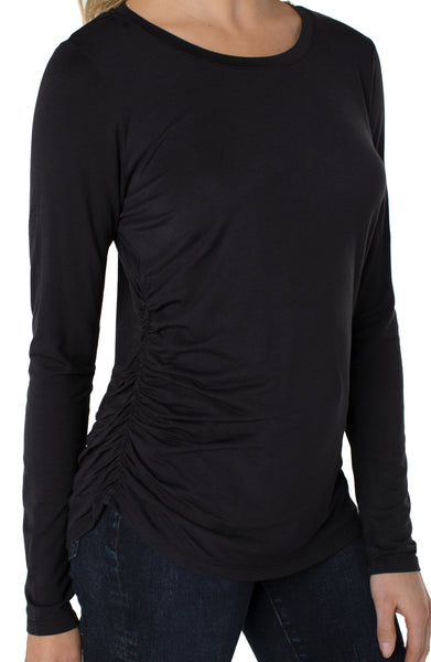 Top, L/S Crew Neck w/Shirring