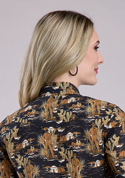 Top, LS Cowboy Print