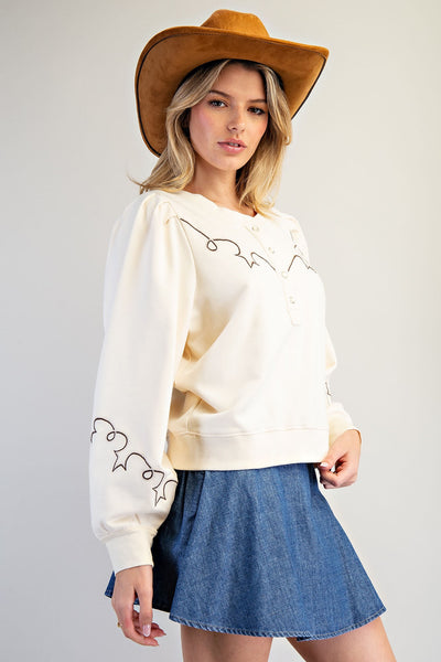 Top, Soft Knit Henley