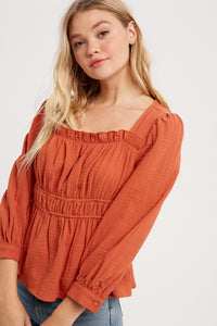 Top, Woven Gauze Brick