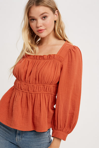 Top, Woven Gauze Brick