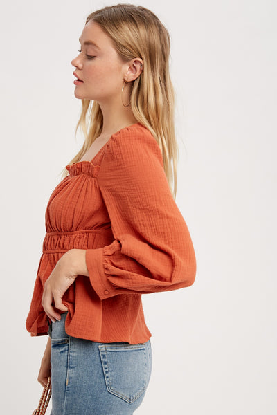 Top, Woven Gauze Brick
