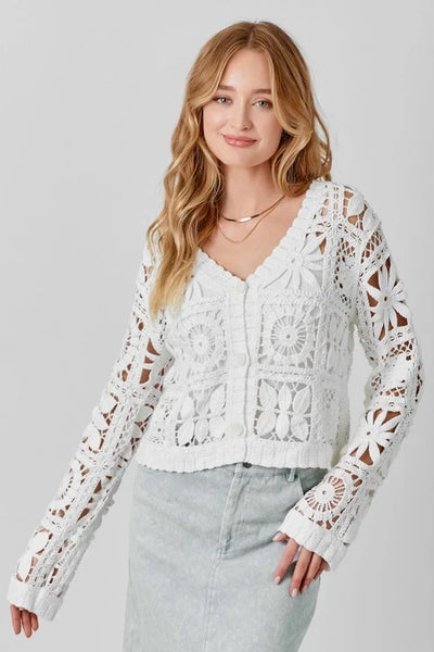 Cardigan, Crochet Button Up
