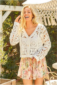 Cardigan, Crochet Button Up