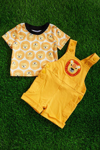 Lion applique Romper & Tee