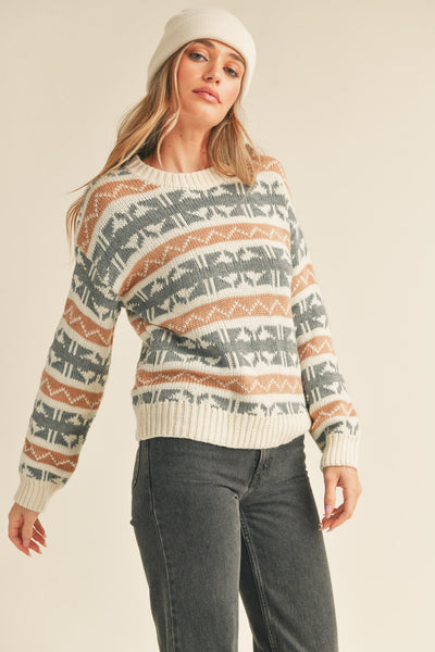 Sweater, Abstract Stripe