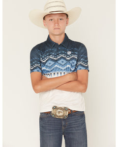 Boys Border Print Polo