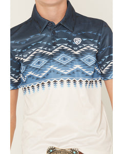 Boys Border Print Polo