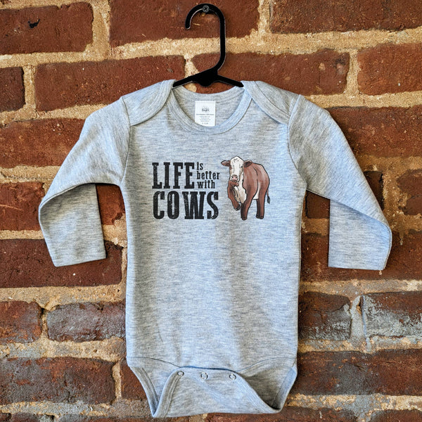 Baby, "Life is better with cows" Bodysuit