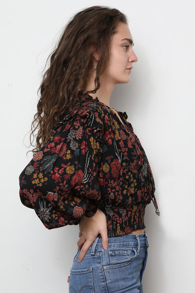 Top, Floral Ruffle
