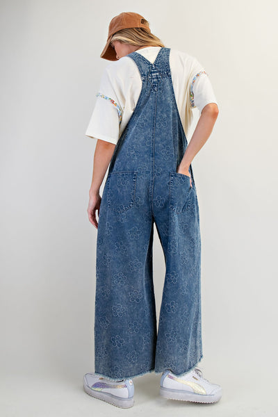 Coveralls, Black Denim Flower