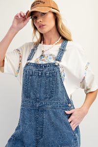 Coveralls, Black Denim Flower