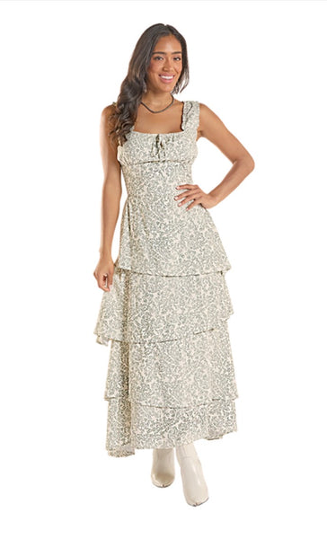Dress, Tiered Maxi