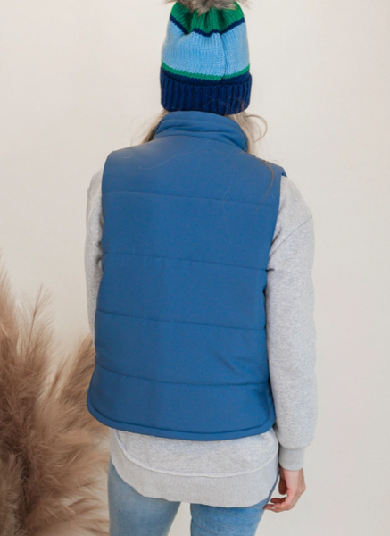 Vest, Dusty Blue Puff