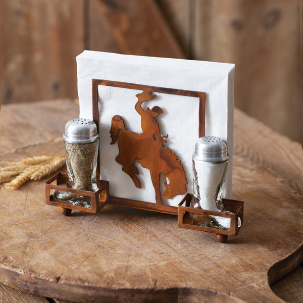 Home, Cowboy Salt/Pepper/Napkin Holder