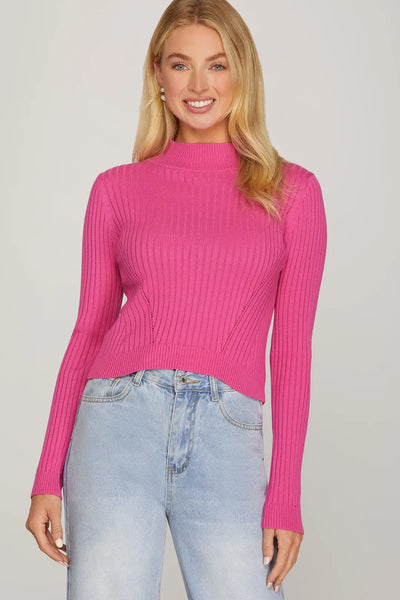 Sweater, LS Mock Crop
