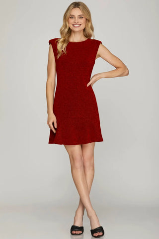 Dress, Metallic Red