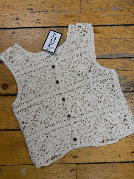 Vest, Crochet Natural